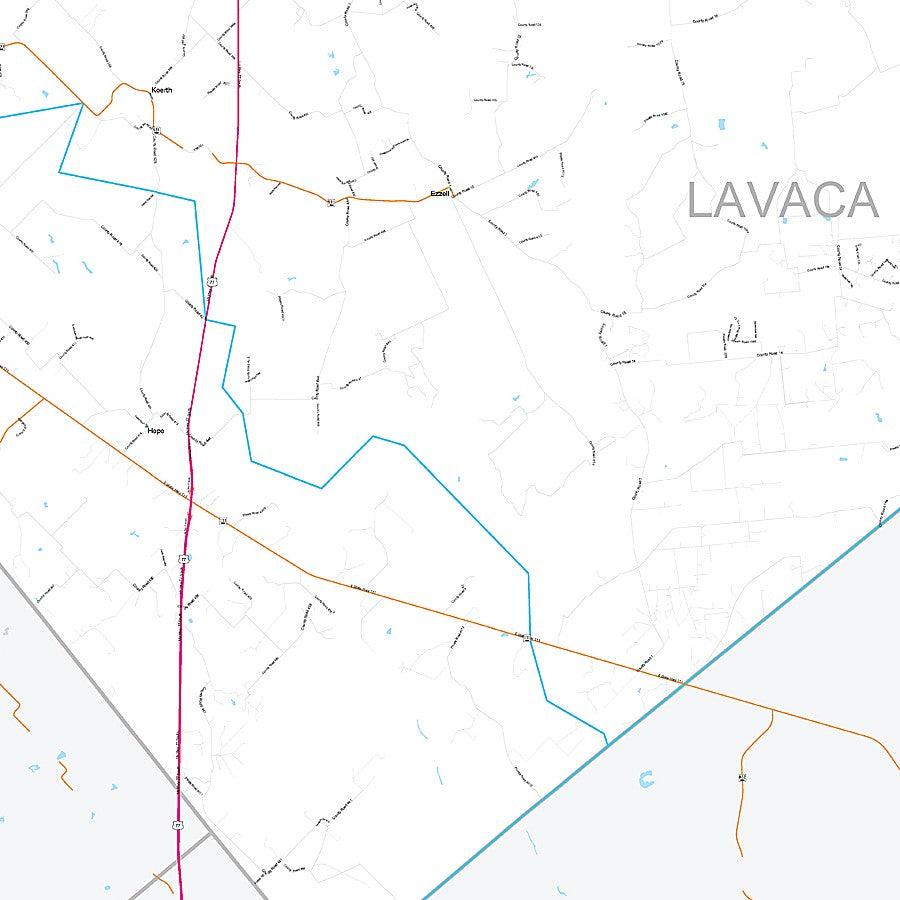 Lavaca County, TX Premium Style Wall Map