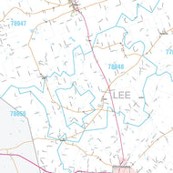 Lee County, TX Premium Style Wall Map