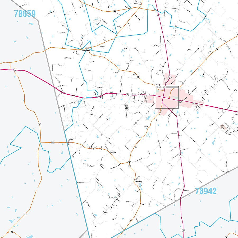 Lee County, TX Premium Style Wall Map