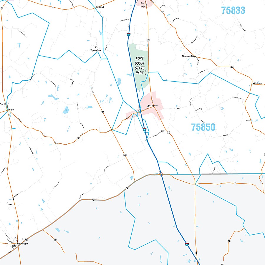 Leon County, TX Premium Style Wall Map