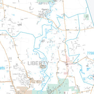 Liberty County, TX Premium Style Wall Map