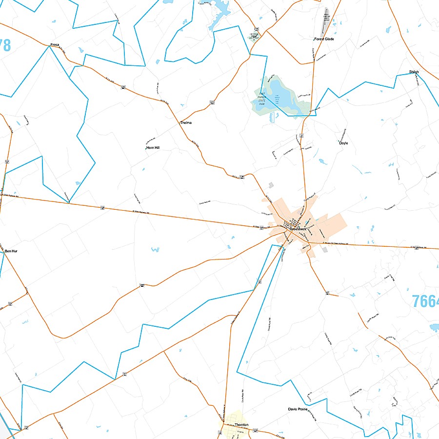 Limestone County, TX Premium Style Wall Map
