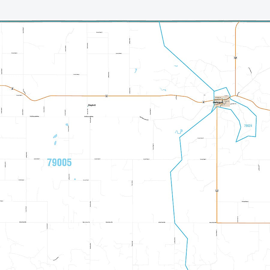 Lipscomb County, TX Premium Style Wall Map