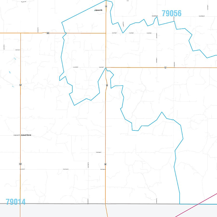 Lipscomb County, TX Premium Style Wall Map