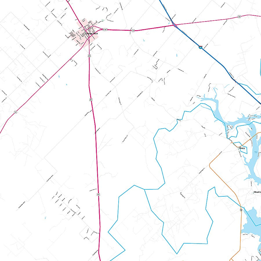 Live Oak County, TX Premium Style Wall Map