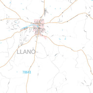 Llano County, TX Premium Style Wall Map