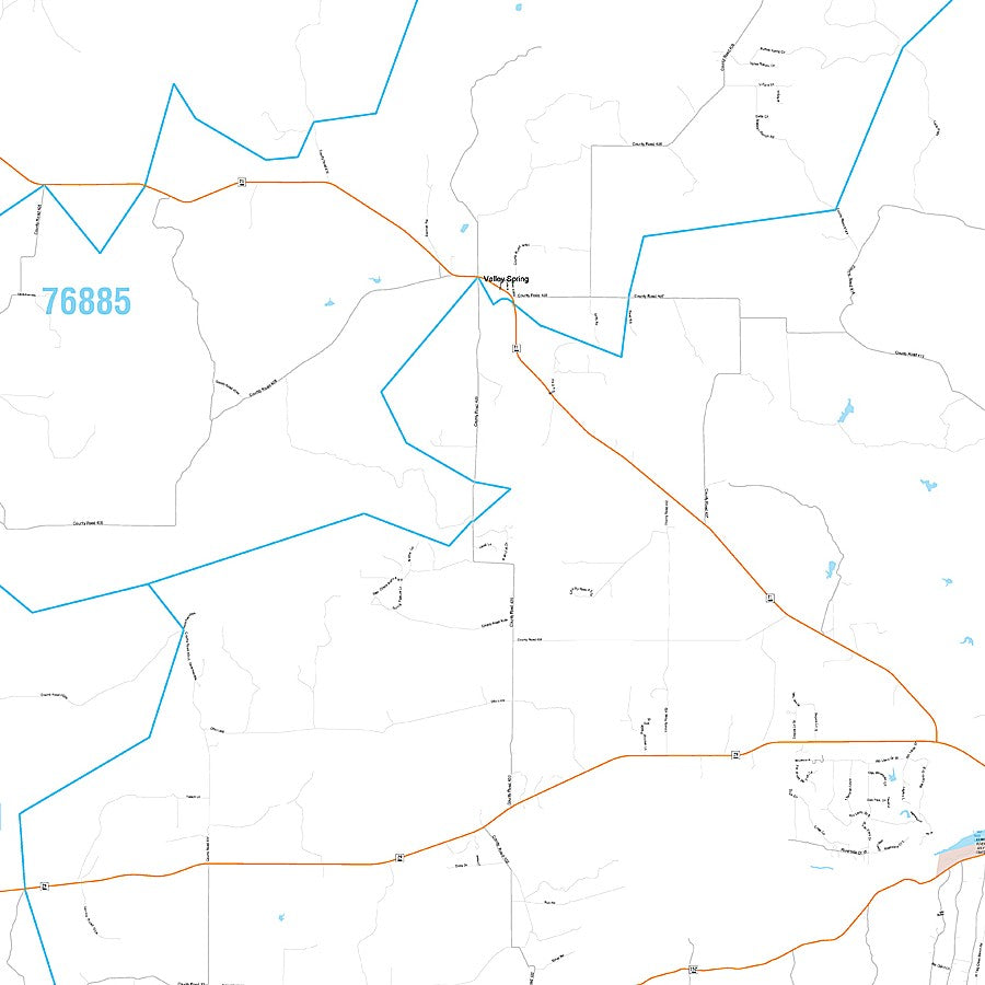 Llano County, TX Premium Style Wall Map