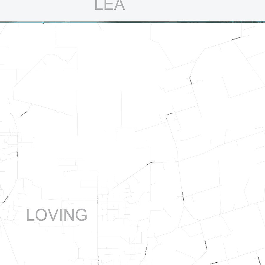 Loving County, TX Premium Style Wall Map