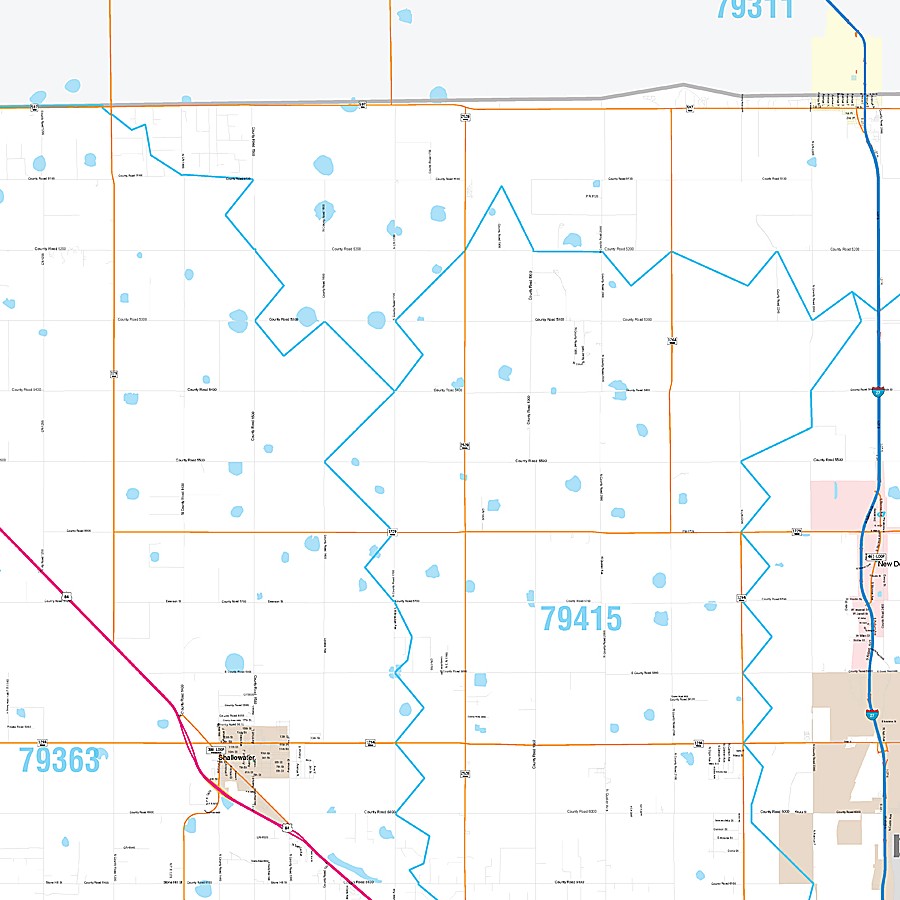 Lubbock County, TX Premium Style Wall Map