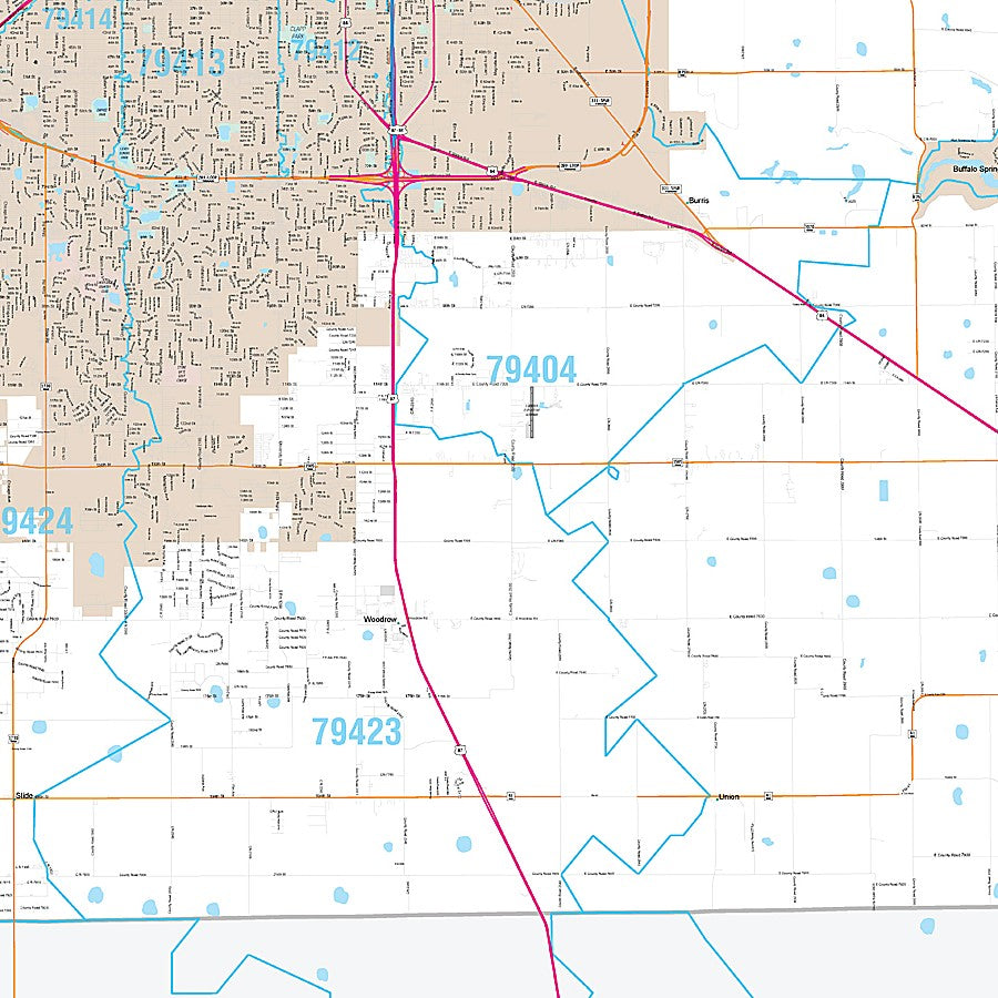 Lubbock County, TX Premium Style Wall Map