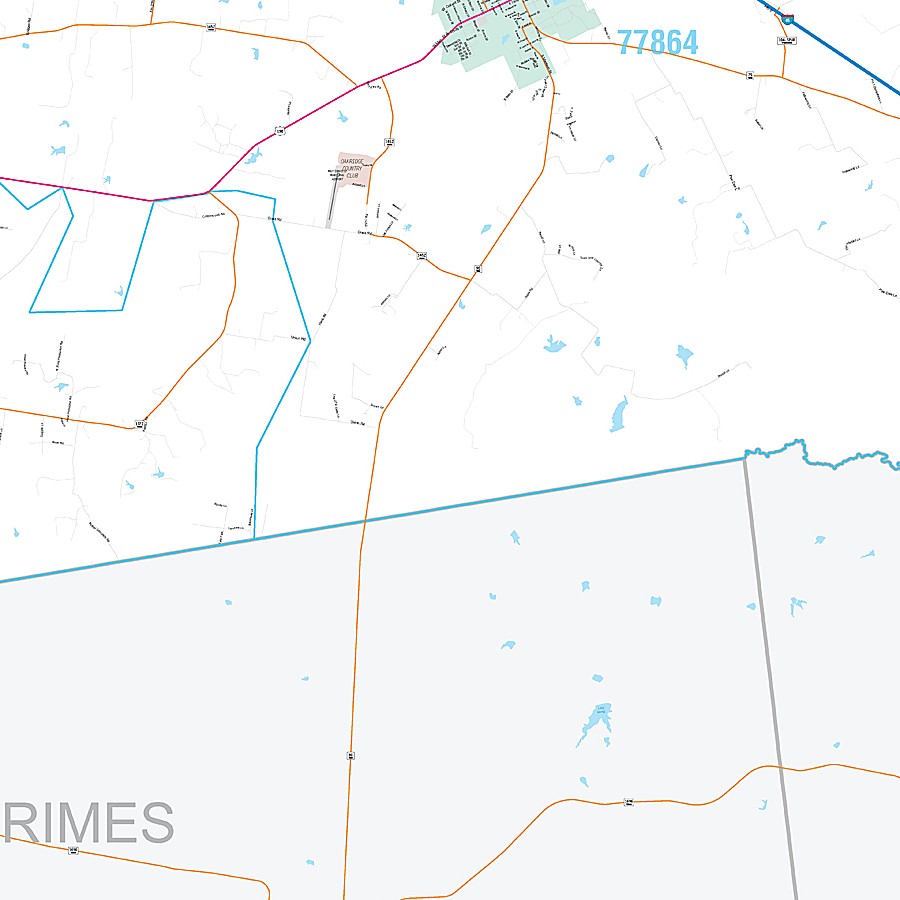 Madison County, TX Premium Style Wall Map
