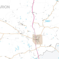 Marion County, TX Premium Style Wall Map