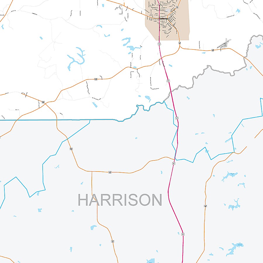 Marion County, TX Premium Style Wall Map