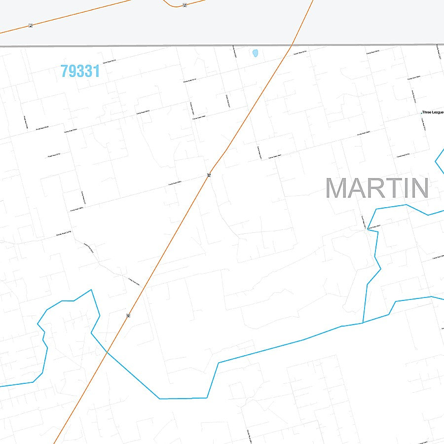 Martin County, TX Premium Style Wall Map