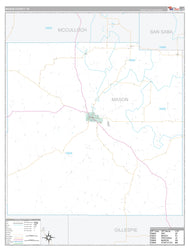 Mason County, TX Premium Style Wall Map
