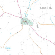 Mason County, TX Premium Style Wall Map