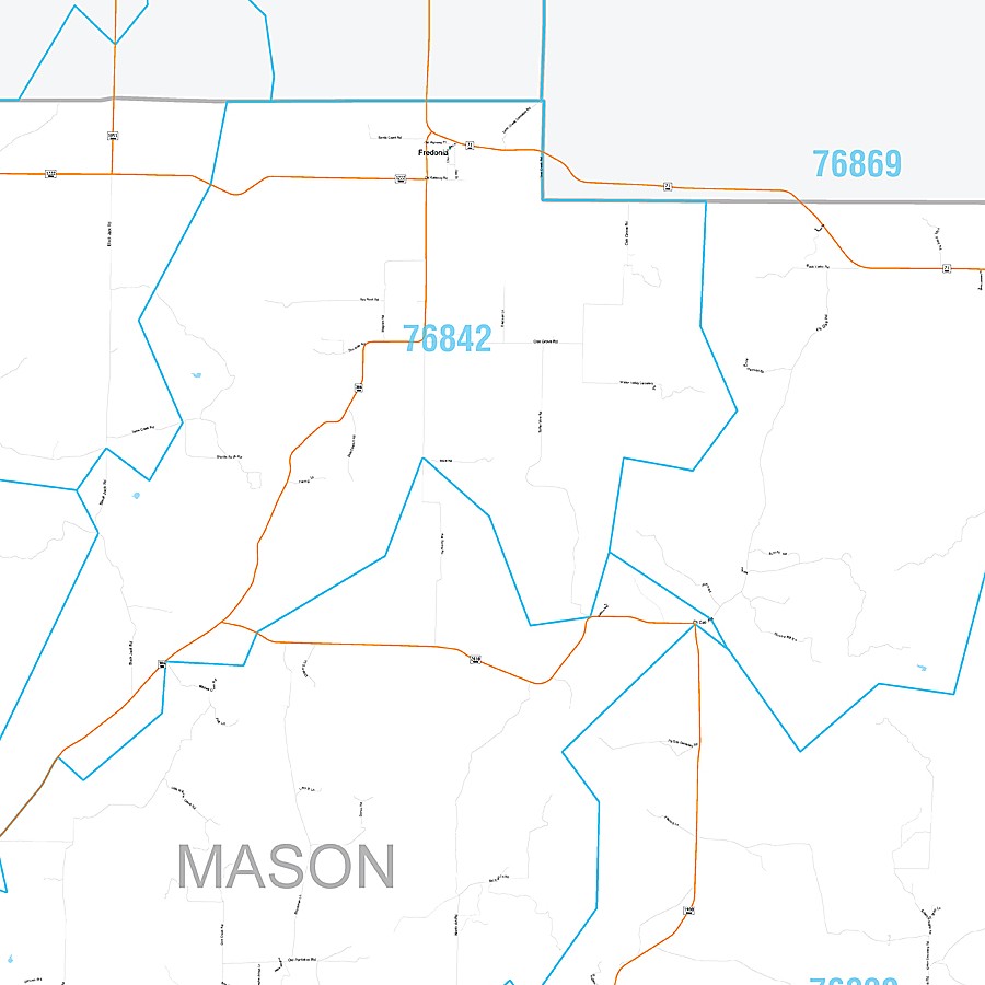 Mason County, TX Premium Style Wall Map