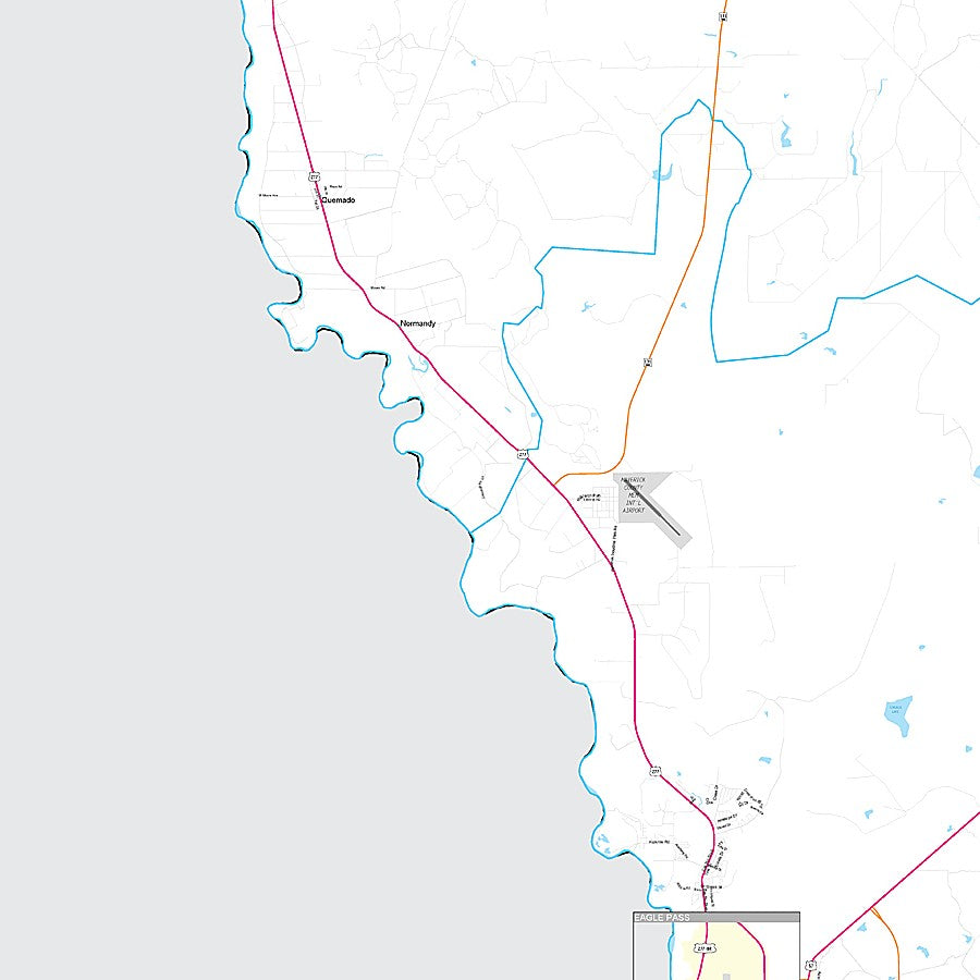 Maverick County, TX Premium Style Wall Map