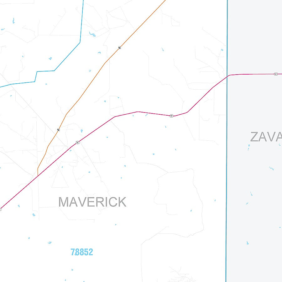 Maverick County, TX Premium Style Wall Map