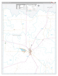 McCulloch County, TX Premium Style Wall Map