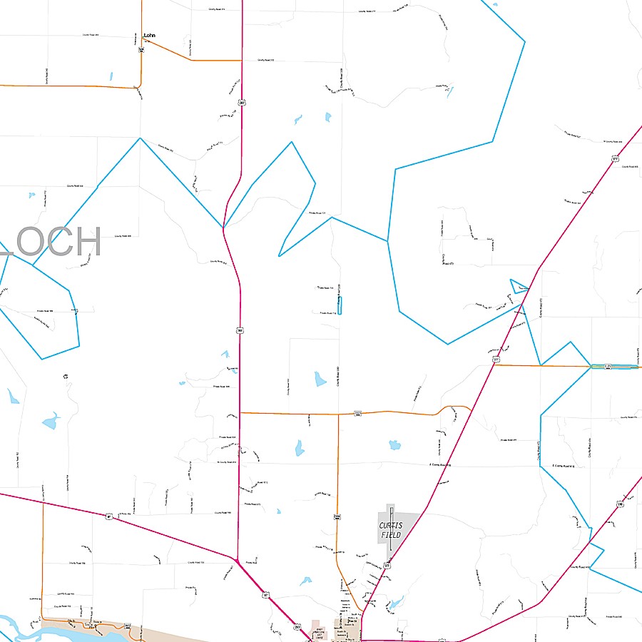 McCulloch County, TX Premium Style Wall Map