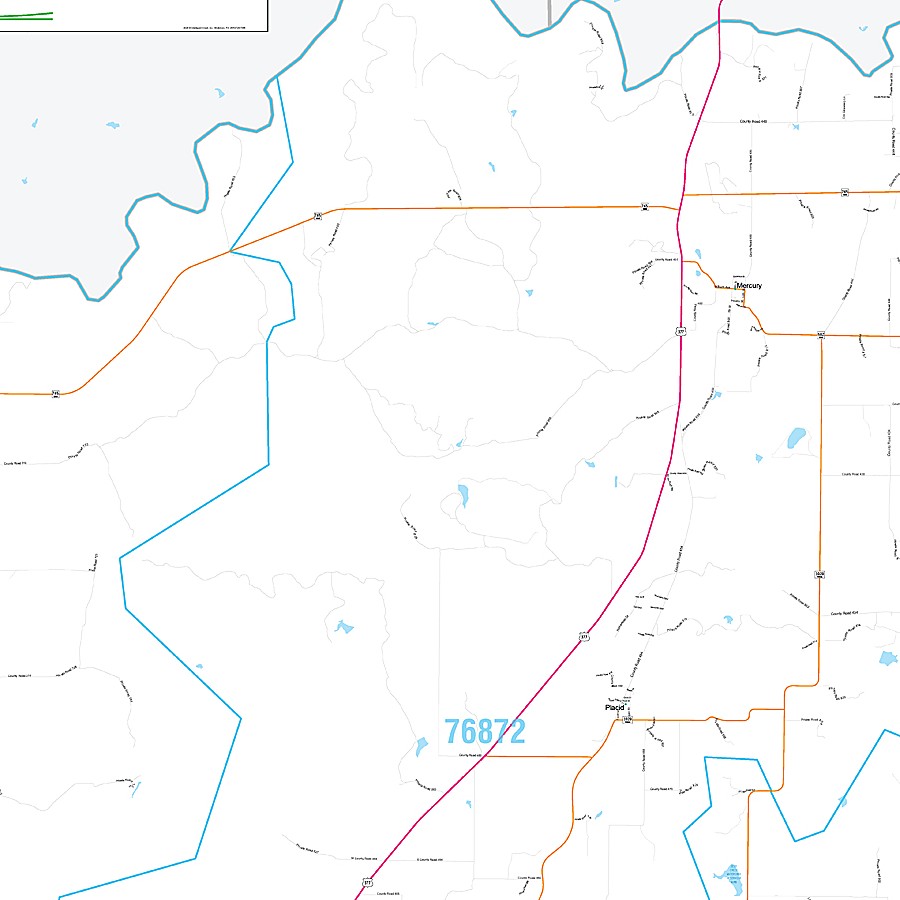 McCulloch County, TX Premium Style Wall Map