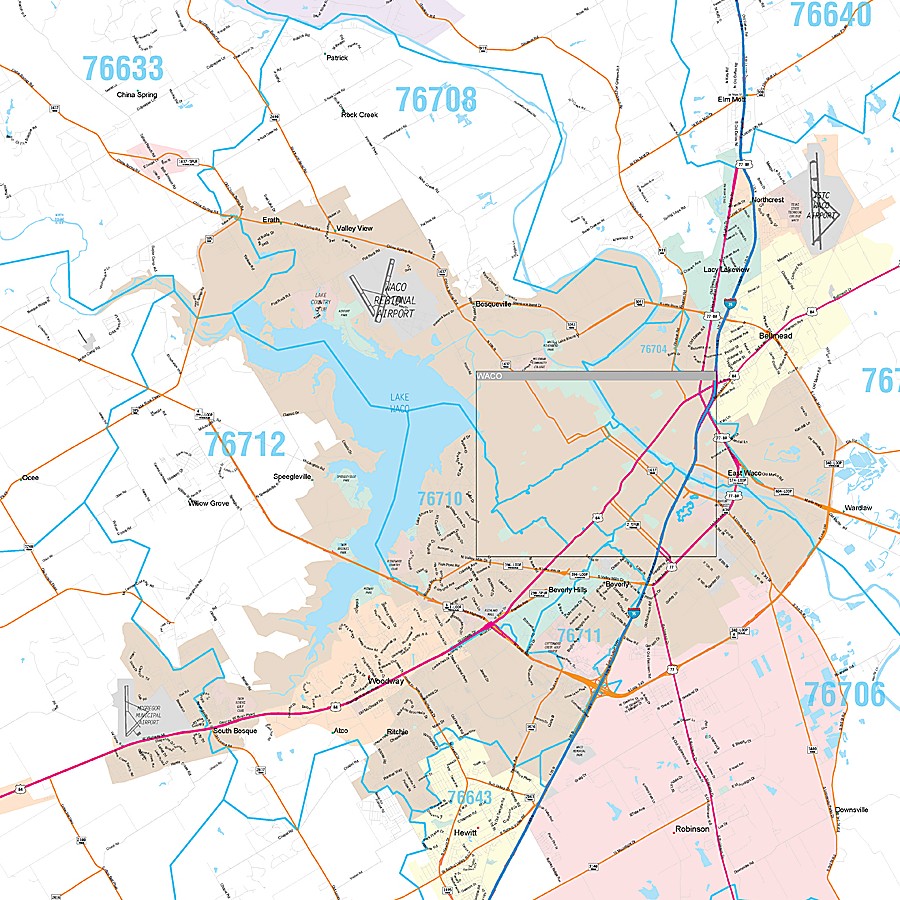 McLennan County, TX Premium Style Wall Map