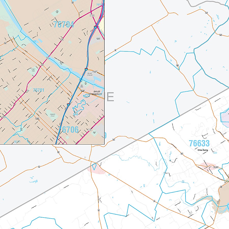 McLennan County, TX Premium Style Wall Map