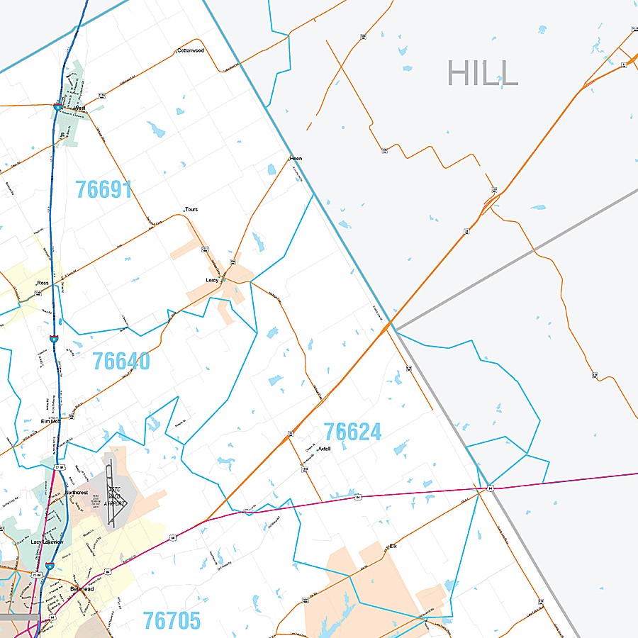 McLennan County, TX Premium Style Wall Map