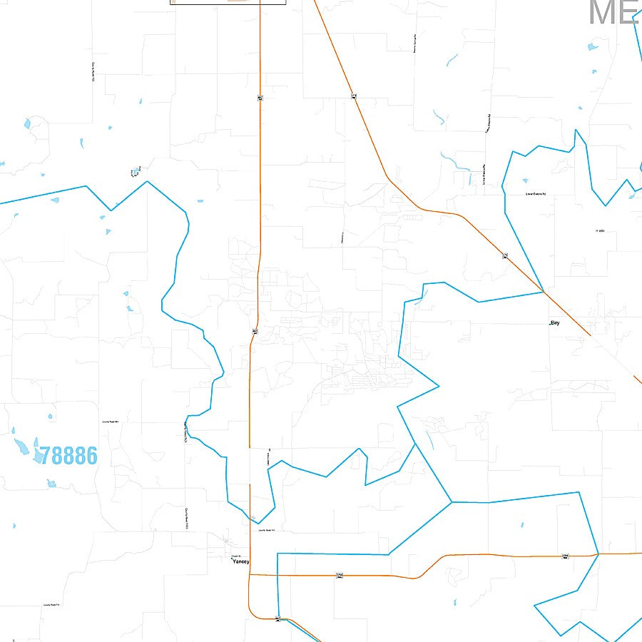 Medina County, TX Premium Style Wall Map