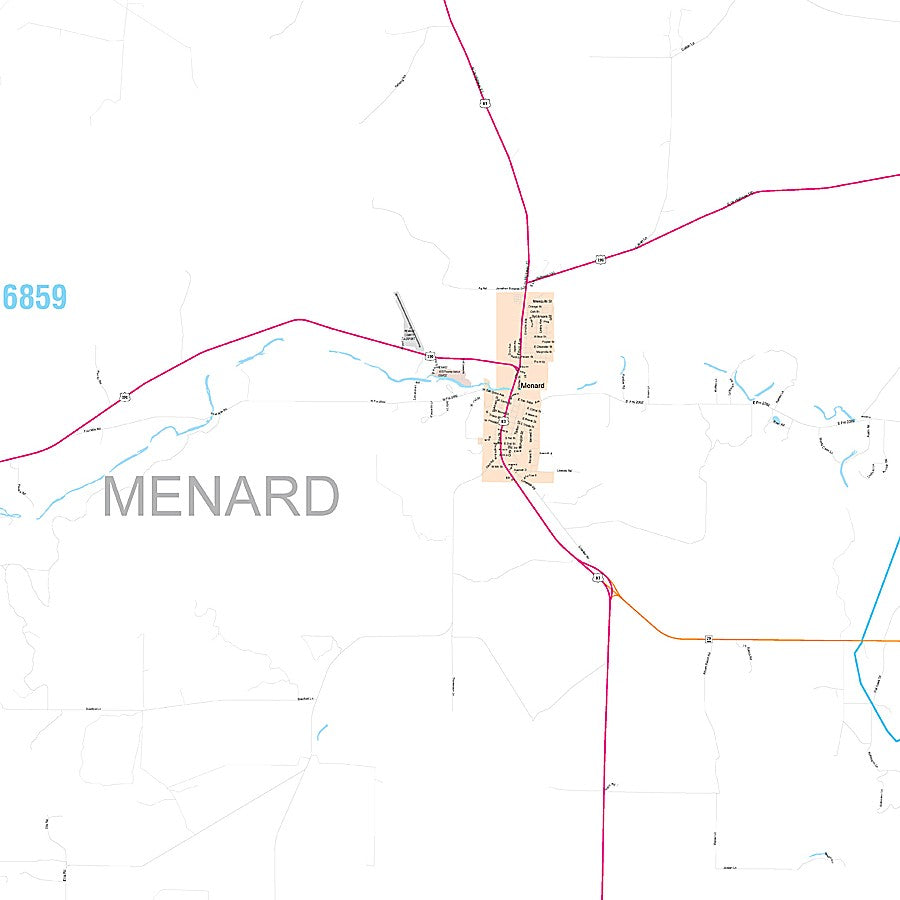 Menard County, TX Premium Style Wall Map