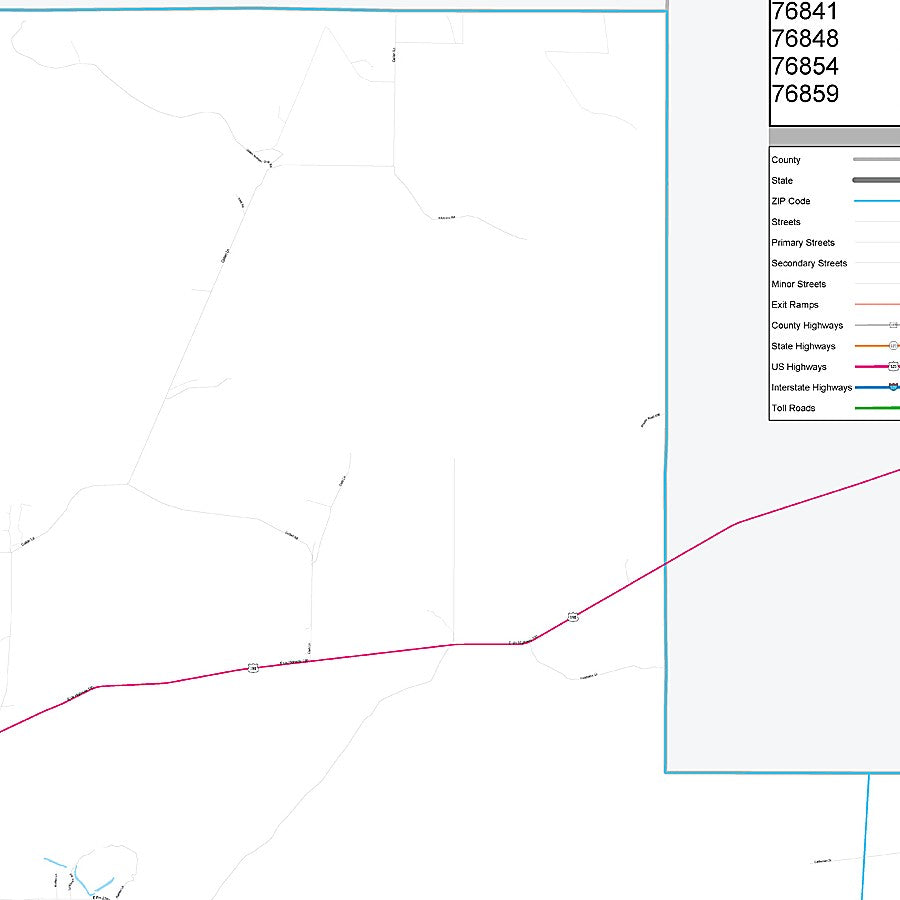 Menard County, TX Premium Style Wall Map