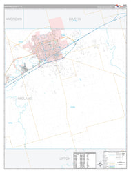 Midland County, TX Premium Style Wall Map