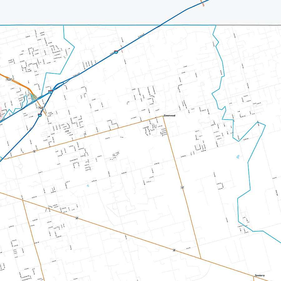 Midland County, TX Premium Style Wall Map