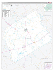Milam County, TX Premium Style Wall Map