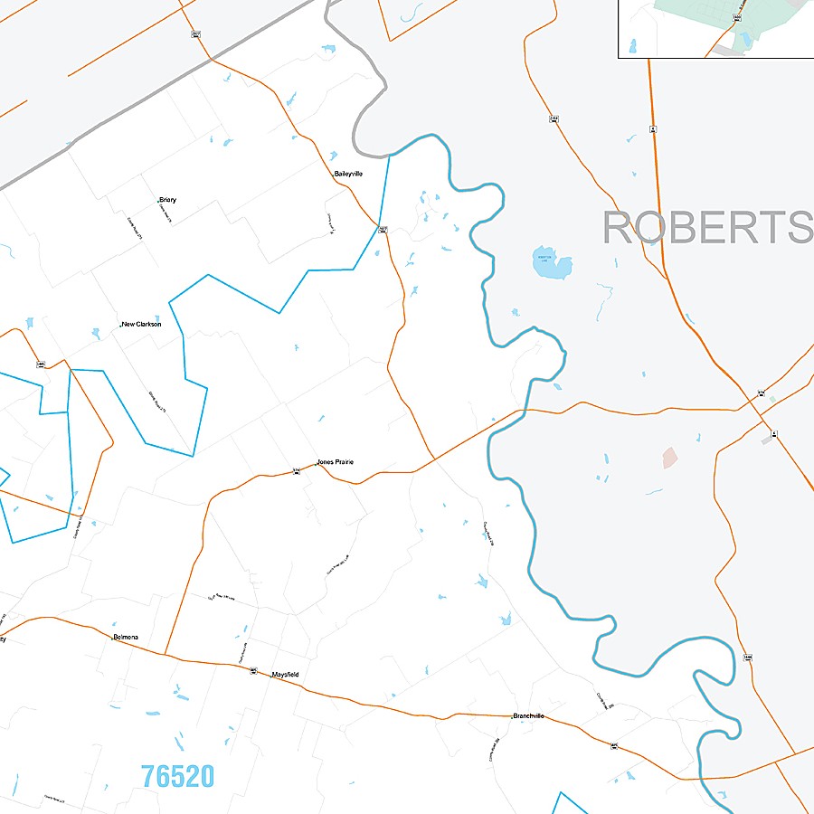 Milam County, TX Premium Style Wall Map