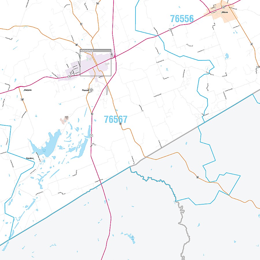 Milam County, TX Premium Style Wall Map