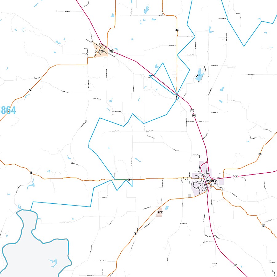 Mills County, TX Premium Style Wall Map