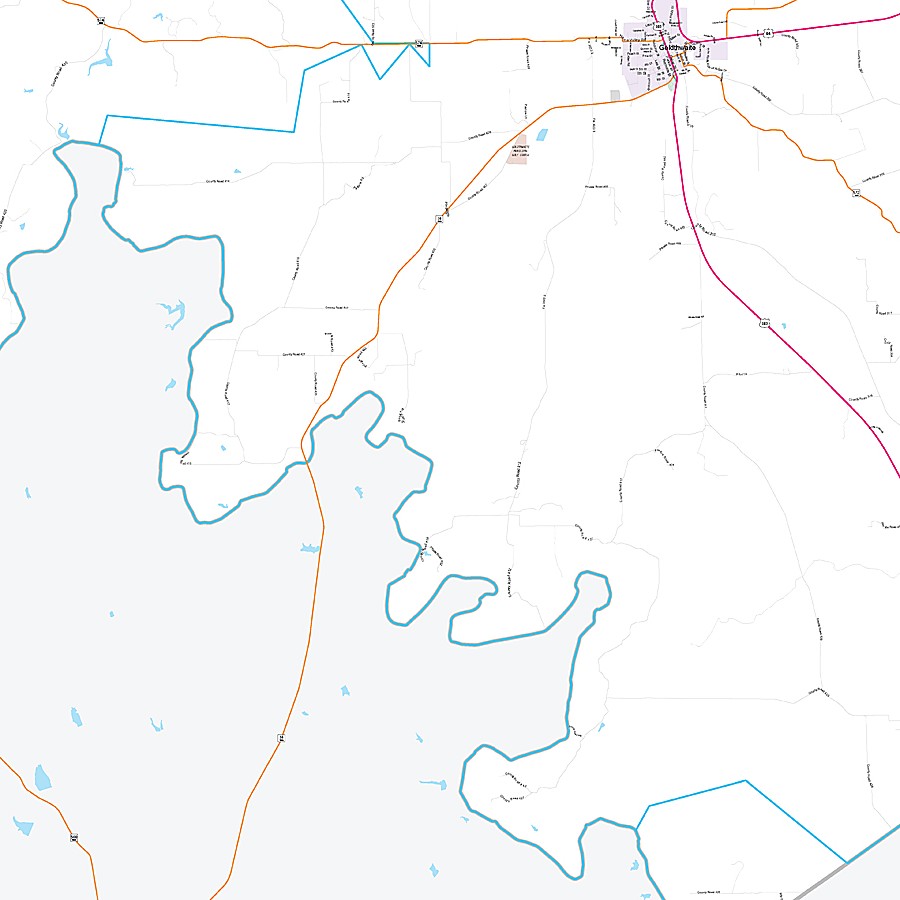 Mills County, TX Premium Style Wall Map