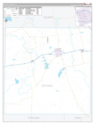 Mitchell County, TX Premium Style Wall Map