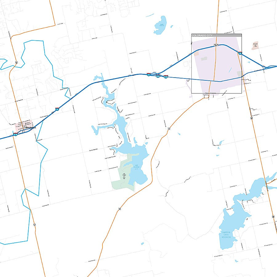 Mitchell County, TX Premium Style Wall Map
