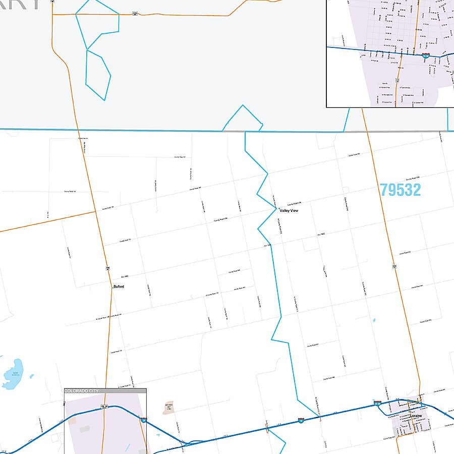 Mitchell County, TX Premium Style Wall Map