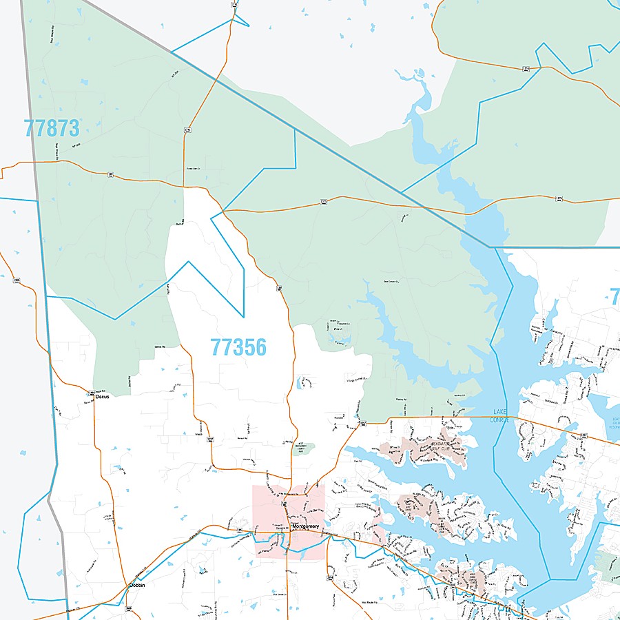 Montgomery County, TX Premium Style Wall Map