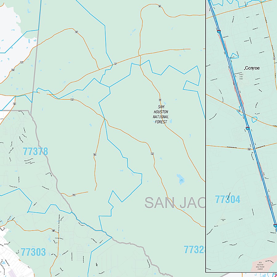 Montgomery County, TX Premium Style Wall Map