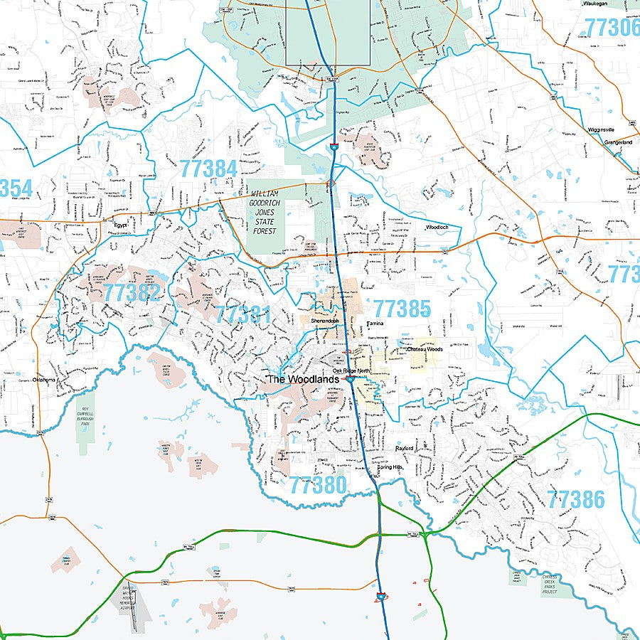 Montgomery County, TX Premium Style Wall Map