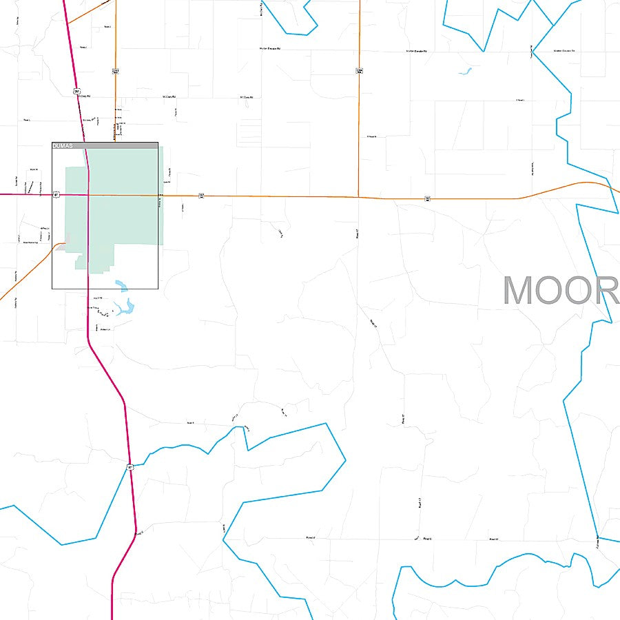Moore County, TX Premium Style Wall Map