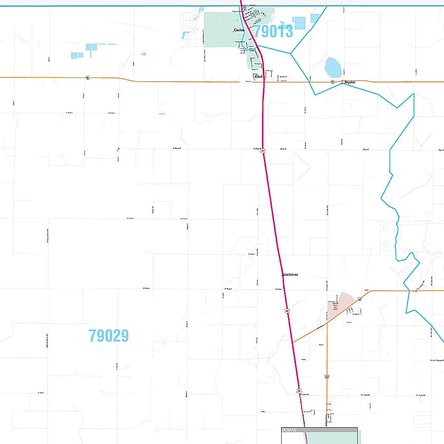 Moore County, TX Premium Style Wall Map