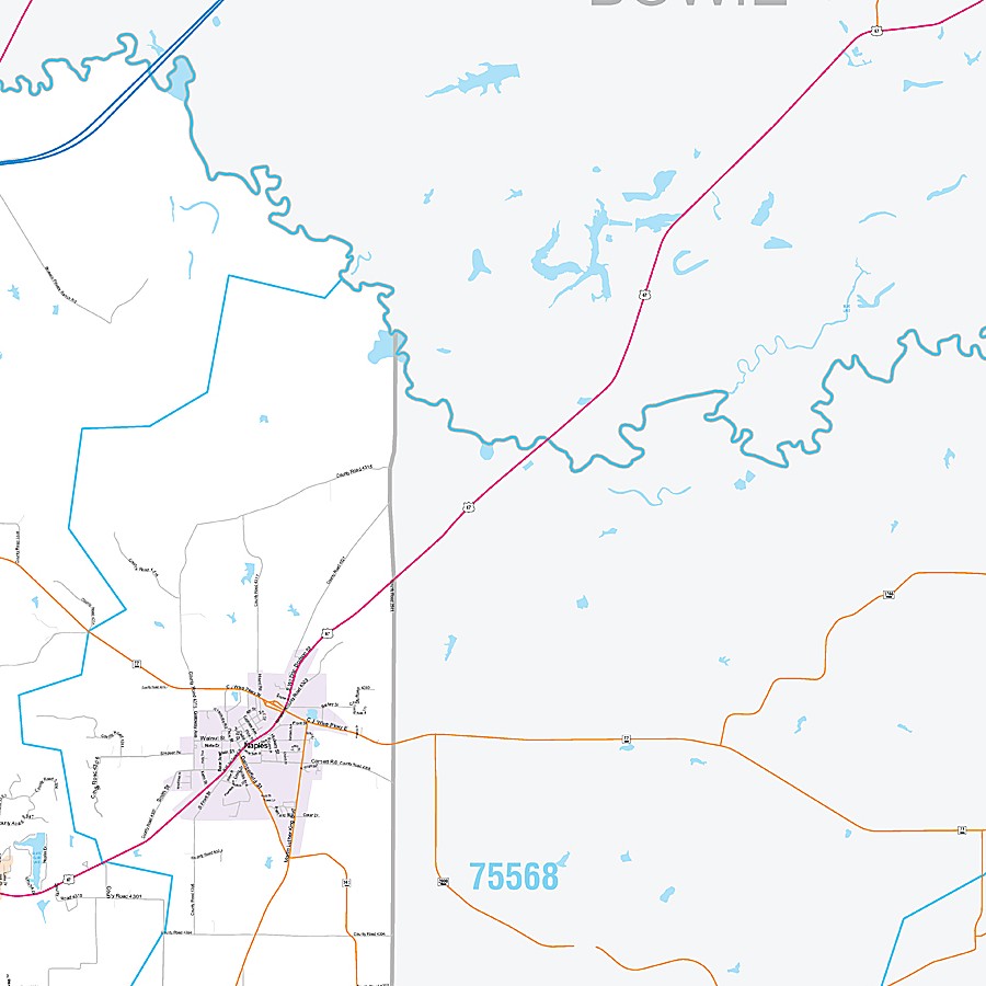 Morris County, TX Premium Style Wall Map