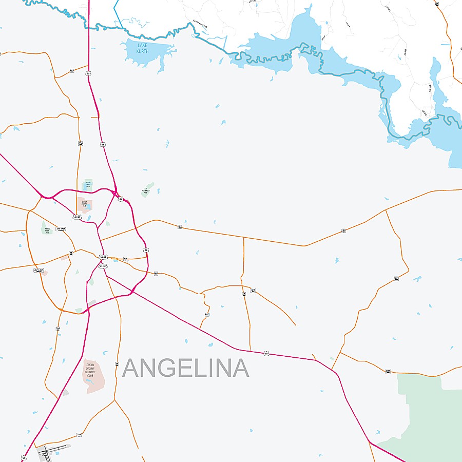 Nacogdoches County, TX Premium Style Wall Map