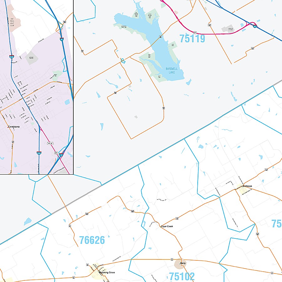 Navarro County, TX Premium Style Wall Map